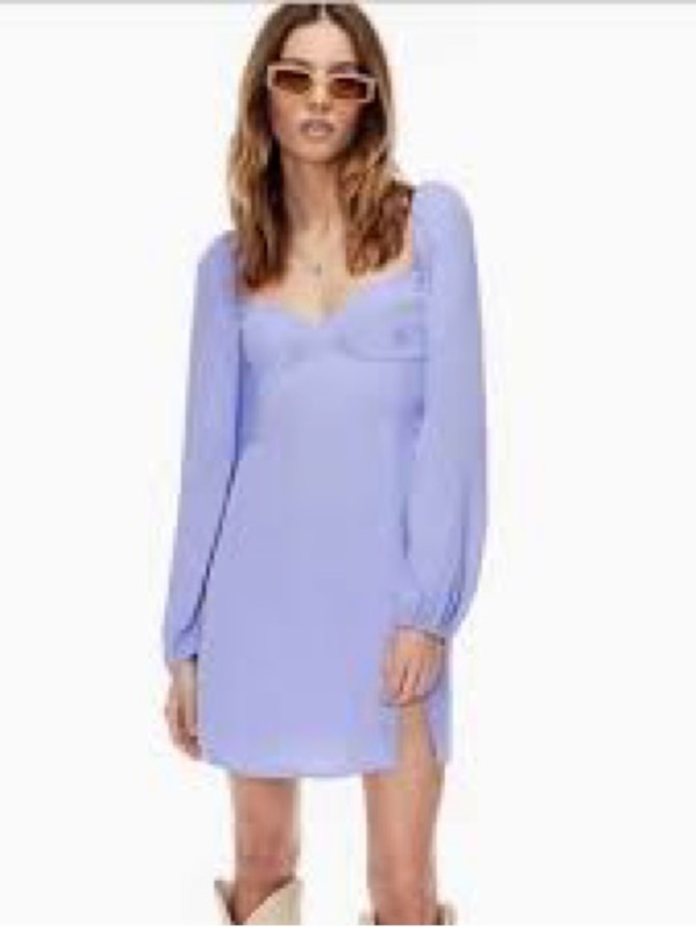 Wilfred Aritzia Novella Sweetheart Puff Sleeve Mini Dress 12
